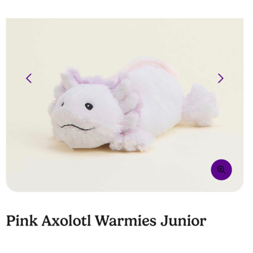 Pink Axolotl Warmies Junior