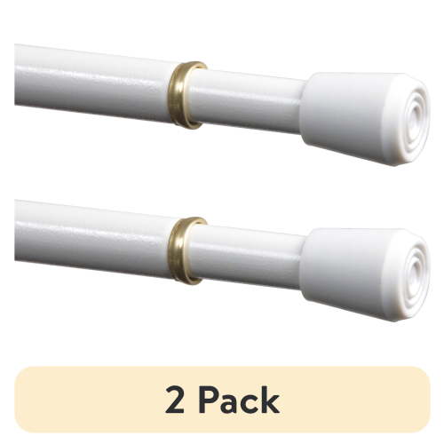 (2 pack) Mainstays 7/16" Adjustable Tension Curtain Rod, 28-48", White