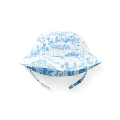 Baby Icy Blue Island Toile Baby Island Toile Bucket Hat by Janie and Jack