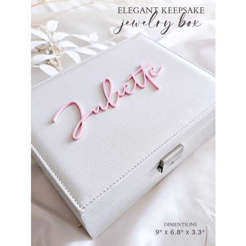 Personalized Jewelry Box with Name Custom Jewelry Organizer Gift for Women Bridesmaid Birthday Teen Girl Keepsake Box for Daughter Heirloom