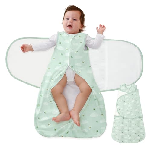 LILBESTIE Baby Swaddle Sleep Sack, 1.0 Tog New-Parent-Friendly Swaddle for Newborns & infant 3-6 Months Baby Wearable Blanket Reduce Startle Reflex, Newborn Boys Girls Registry Essentials