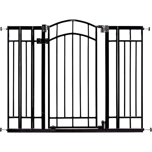 Ingenuity Multi-Use Decorative Extra Tall Walk-Thru Baby Gate, Fits Openings 28.5-48 Inch (Pack of 1), Black Metal, for Doorways and Stairways, 36' Tall Baby and Pet Gate, Black, One Size