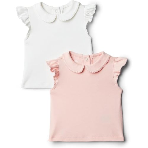 Amazon Essentials x Sofia Grainge Toddlers and Baby Girls' Short Sleeve Blouse, Pack of 2