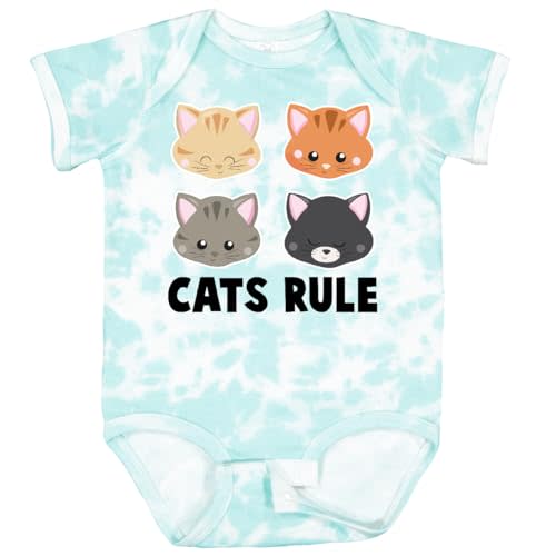 inktastic Cats Rule with Cat Heads Baby Bodysuit