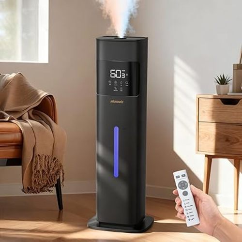 Warm & Cool Mist Humidifiers for Bedroom 500 sq ft, 2.1Gal/8L Top-Fill Humidifier Large Room with Essential Oil Diffuser, Large Room Humidifiers for Home Baby Nursery Office Plants, Black