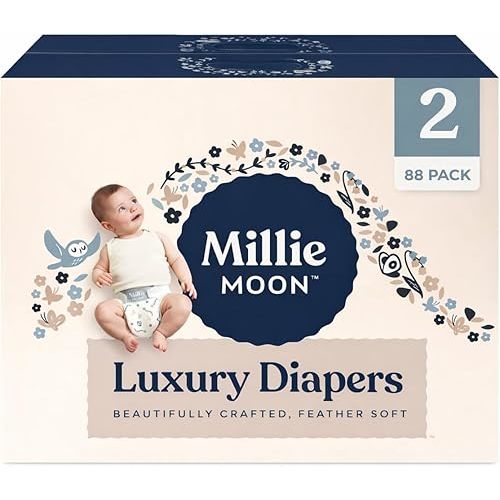 Millie Moon Luxury Diapers, Size 2, 88 Count