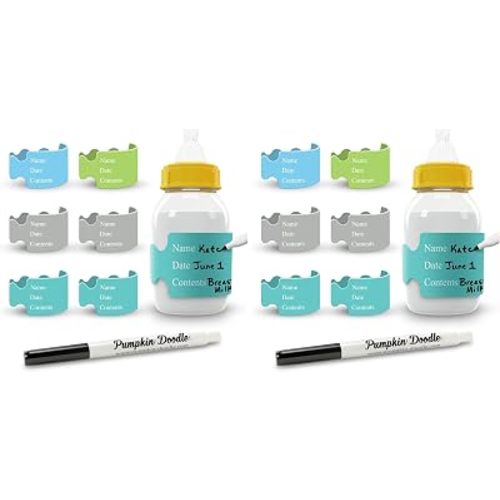 Pumpkin Doodle The Original Write and Reuse Baby Bottle Labels for Daycare (Pack of 2)