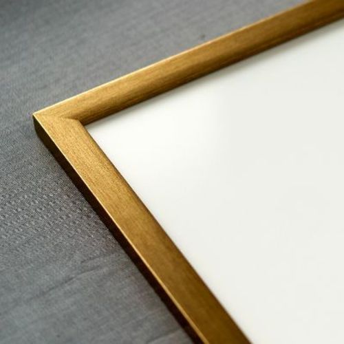PosterPalooza | 9x14 Gold Bronze Wood Picture Frame - UV Acrylic, Foam Board Backing, Hanging Hardware