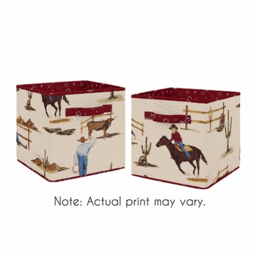 Wild West Cowboy Collection Foldable Fabric Storage Bins - Set of 2