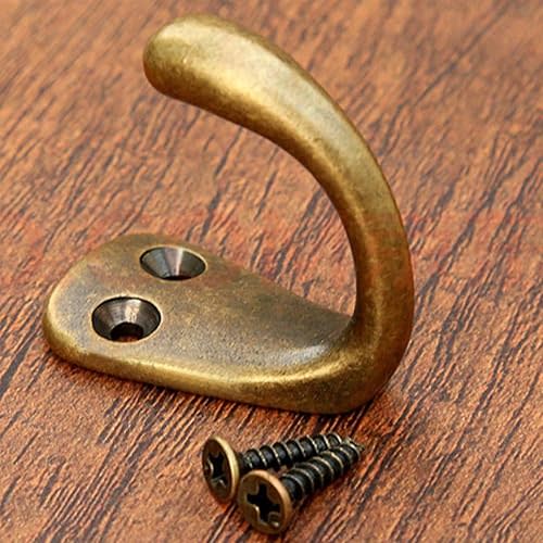RZDEAL 3PCS Antique Brass Coat and Hat Hook Brass Classico Wall Hanging for Bath Stands Clothes Hangers Scarf Towel (Vintage)