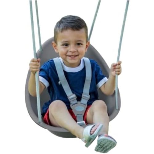 Swurfer Coconut Toddler Swing – Comfy Baby Swing Outdoor, 3- Point Adjustable Safety Harness, Secure, Safe Quick Click Locking System, Blister-Free Rope, Easy Installation, Ages 6-36 Months
