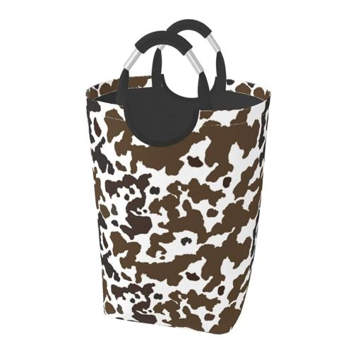 Amazon.com: LIBIFALL Brown Cow Texture Large Laundry Basket Animal Cow Skin Print Laundry Hamper Bag Collapsible Laundry Baskets Clothes Hamper with Handles Storage Baskets For Bathroom,Dorm,Family 50L : Home & Kitchen