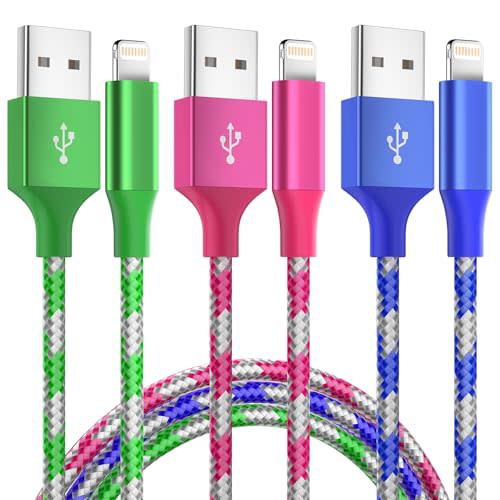 iPhone Charger Fast Charging 3 Pack 10 FT Lightning Cable iPhone Charger Cable Nylon Braided Long iPhone Cord Compatible with iPhone 14 13 12 11 X Pro Max Plus SE and More