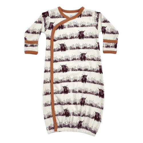 GOTS Certified Organic Cotton Gown - Highland Cow