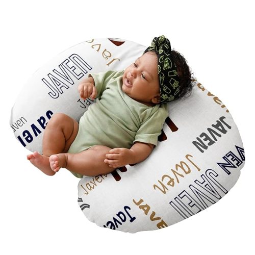 Baby Nursing Pillow Cover, Custom Breastfeeding Bottle Pillow Slipcover, Personalized Gift for Infant Boys Girls, Ultra Soft Comfortable,Hockey Pattern(one Size)