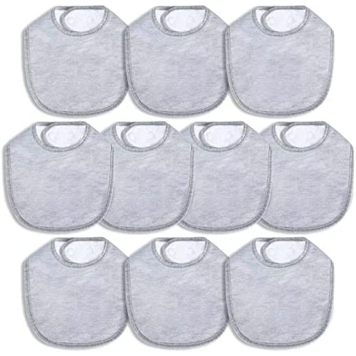 Hakochia Waterproof Baby Bibs Organic Cotton Super Soft and Absorbent With Adjustable Snap for Baby Boys and Girls