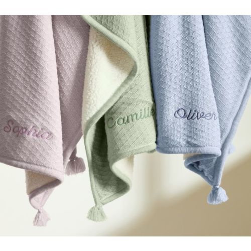 Luxe Cable-Knit Sherpa Baby Blanket