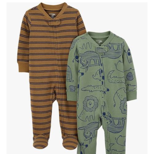 Simple Joys by Carter's Baby Boys' 2-Pack 2-Way Zip Cotton Footed Sleep and Play