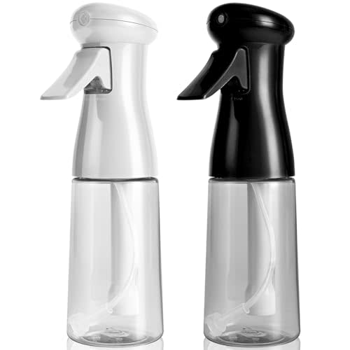 Spray Bottle For Hair, Continuous Mister Empty Spray Bottles, Ultra Fine Mist Water Sprayer for Hairstyling, Cleaning, Plants, Pets, Barbers, Salons, Essential Oil Scents - 2 Pack 6.8 OZ