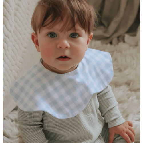 Picnic Gingham Winglet Bib - Blue