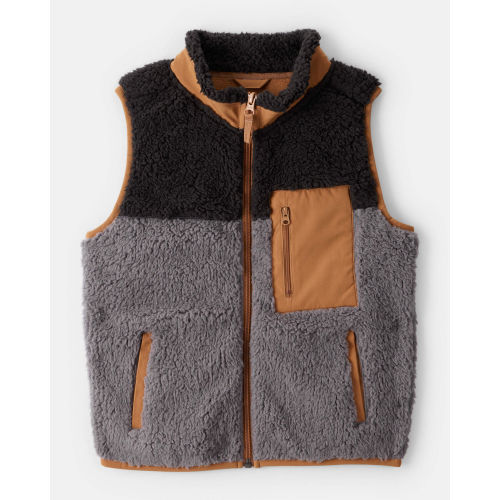 Boys Sherpa Sleeveless Vest - Grey - Carter's | Carter's