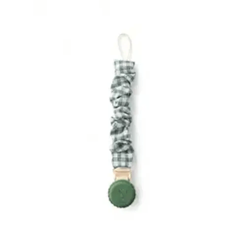 Muslin Cotton Pacifier Clips- Metal-Free, Lightweight and Secure Pacifier Holder for Babies (Olive Graine) - Mila & Lulu