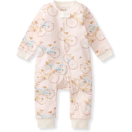 Burt's Bees Baby Boys Sleep and Play PJs, 100% Organic Cotton One-Piece Zip Front Romper Jumpsuit Pajamas
