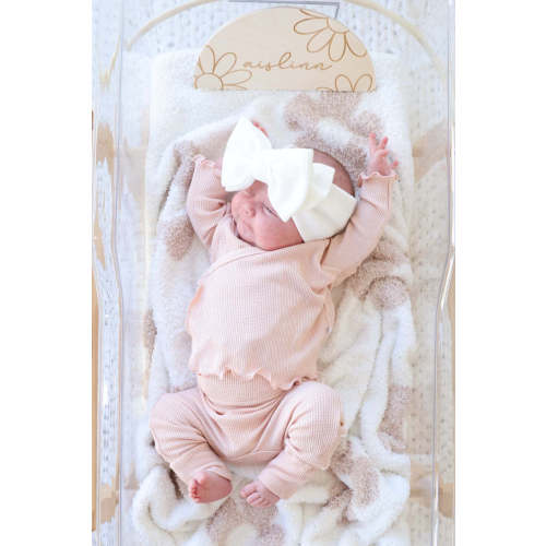 2pc Waffle Crossover Top & Bottom | Pink Fawn