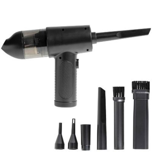 Handheld Air Duster & Mini Vacuum Cleaner Combo with 6 Attachments, Multi-Functional Rechargeable Cleaning Kit for Computers, Cars, and Electronics