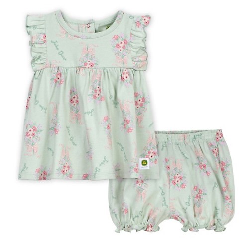 John Deere Kid's Short Sleeve Floral Bouquet Short Set at Tractor Supply Co