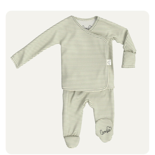 Footie - Mint Twist – Bonsie Skin to Skin Babywear
