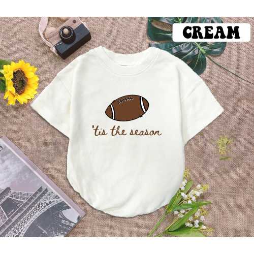 Tis The Season Football Baby Romper Short Sleeves, Football Game Day Bodysuit, Football Season Baby Romper, Football Baby Gift
