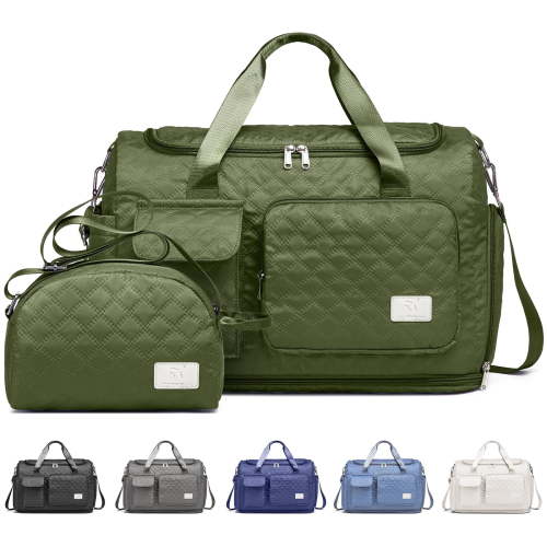 Joyway Duffle Bag, Foldable Gym Bag with Wet Bag, Expandable, Adjustable Shoulder Strap, Shoe Compartment, Waterproof, Suitable for School, Travel, Weekend, Fitness, Hospital Bag, Unisex