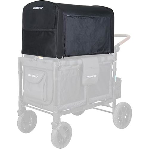 WONDERFOLD Flex Canopy for Stroller Wagon - Wagon Canopy with Removable Front/Back, Mesh Sides, Adjustable Side Panels & Convenient Storage Pockets, W2 Elite/Luxe