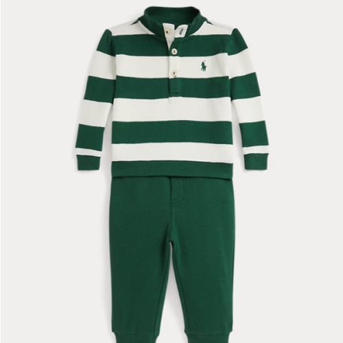 Striped Estate-Rib Pullover & Pant Set 3M
