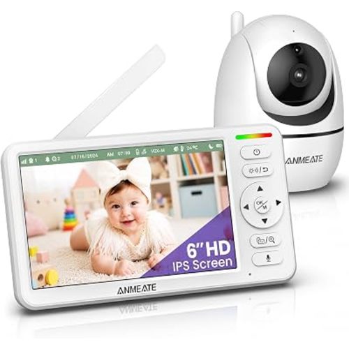 ANMEATE 6" Video Baby Monitor with Camera and Audio No WiFi