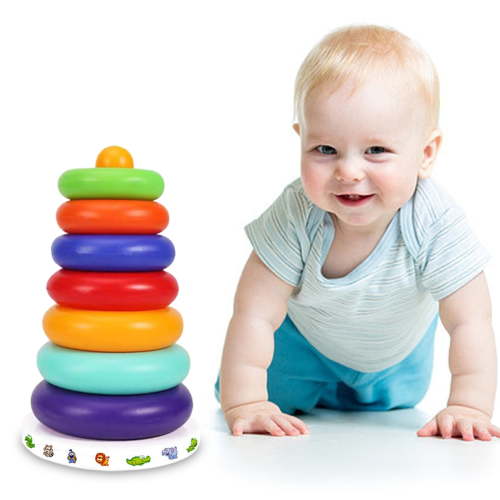 Colorful Stacking Rings Tower Toy, Classic Stacking Toy with 7 Rings Rocker Base, Early Learning Color Cognition Toy for Toddlers Ring Tower - Walmart.ca