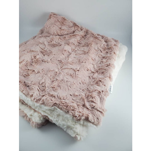 Bestselling Baby Girl Blanket, Fur Blanket, Lovey, Ruffle, Rose, Blush Pink, Baby Shower, Infant, Newborn, Cream, Fluffy, Cozy