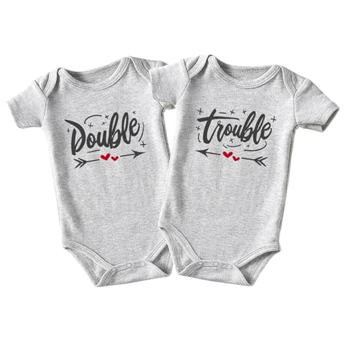 shlrzy Double Trouble Twins Baby Items Must Haves Twin infant Boy And Girl Newborn Outfits Matching Clothes