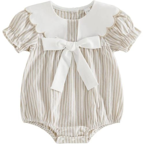 BemeyourBBs Newborn Baby Girl Clothes Peter Pan Collar Bubble Romper