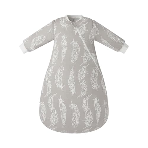 Nest Designs Organic Cotton Removable Long Sleeve Sleep Bag | 1.0 TOG | Ideal for Sensitive Skin