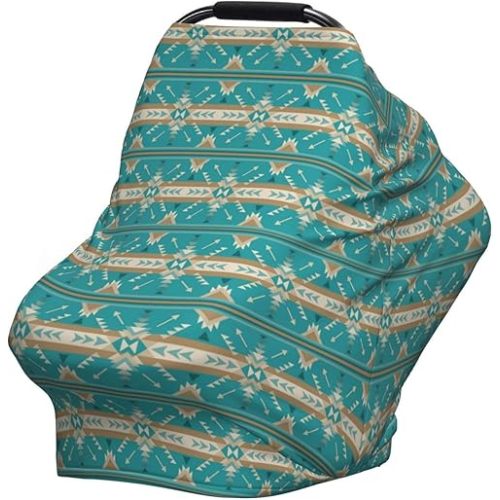 Western Southwest American Aztec Navajo Baby Stuff Car Seat Cover for Baby,Mom Nursing Breastfeeding Covers,Multi-Use Car Seat Canopy Carrier Cover,Stroller Cover Newborn Shower Gift for Boys Girls