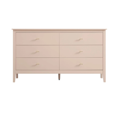 Oakham 6-Drawer Dresser, Nude Pink