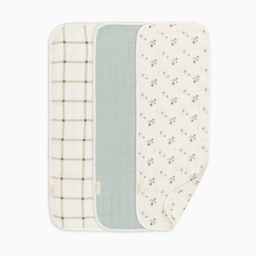 Crane Baby Avery Organic Cotton 3-pc. Burp Cloth Set - Poppy