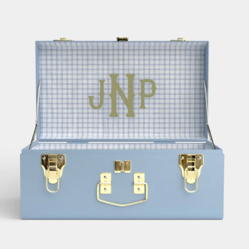 Mini Trunk - Light Blue - Picnic in Blue / Embroidery