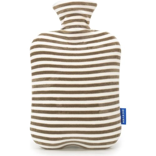 Hot Water Bottle with Soft Cover, 2L Hot Water Bag for Menstrual Cramps, Neck and Shoulder Pain Relief, Hot and Cold Therapies, Hand Feet Warmer, Gray