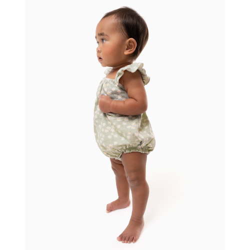 Modern Moments By Gerber Baby Girl Cotton Romper with Ruffle Straps, Sizes 0/3 Months - 24 Months