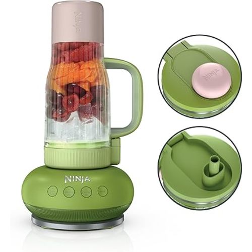 Ninja Blendboss™ | Personal Blender for Smoothies & Frozen Drinks | 26oz Travel Tumbler with LeakProof Lid, Chug Spout & Detachable Straw | Auto-iQ Technology | Watermelon Bubble Gum | DB351GN