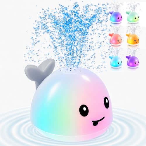 Gigilli Baby Bath Toys, Light up Whale Bath Toys for Babies Kids Ages 1-3 | Pool Water Toys 1 Year Old Boys Girls Gift, 6-12-18 Months Whale Bath Toy Sprinkler, Toddler Fountain Bathtub Water Table Toy