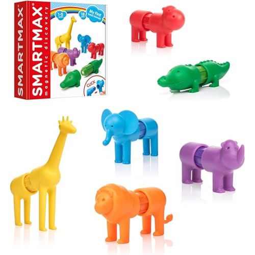 SmartMax My First Safari Animals STEM Magnetic Discovery Building Set with Soft Animals for Ages 1-5